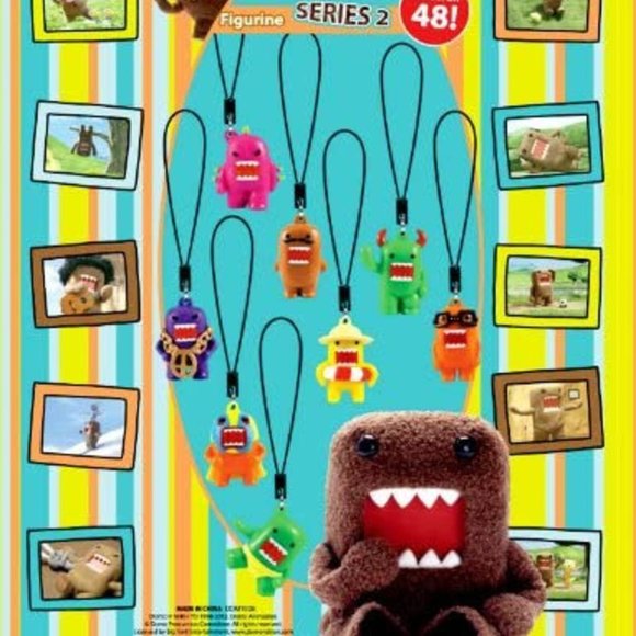DOMO 3D Figure Cell Phone Charm, Camera Charm, Zipper puller - Set of 8 - Picture 1 of 3